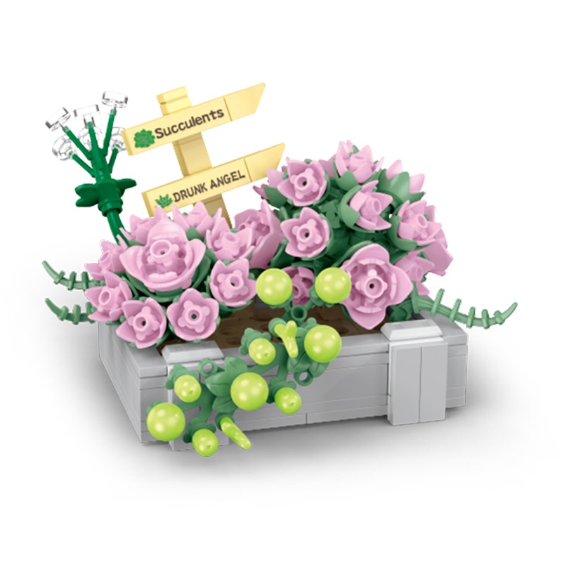 Bộ Đồ Chơi Xếp Hình Chậu Cây Mọng Nước Dành Cho Trẻ