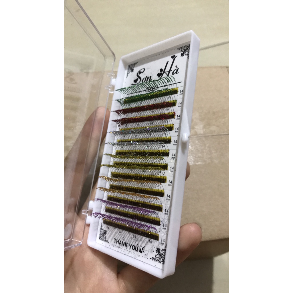 Mi kim tuyến lấp lánh nhiều màu, Sơn Hà eyelash chuyên sỉ lẻ dụng cụ mi