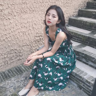 Váy maxi xanh đi biển, đi chơi