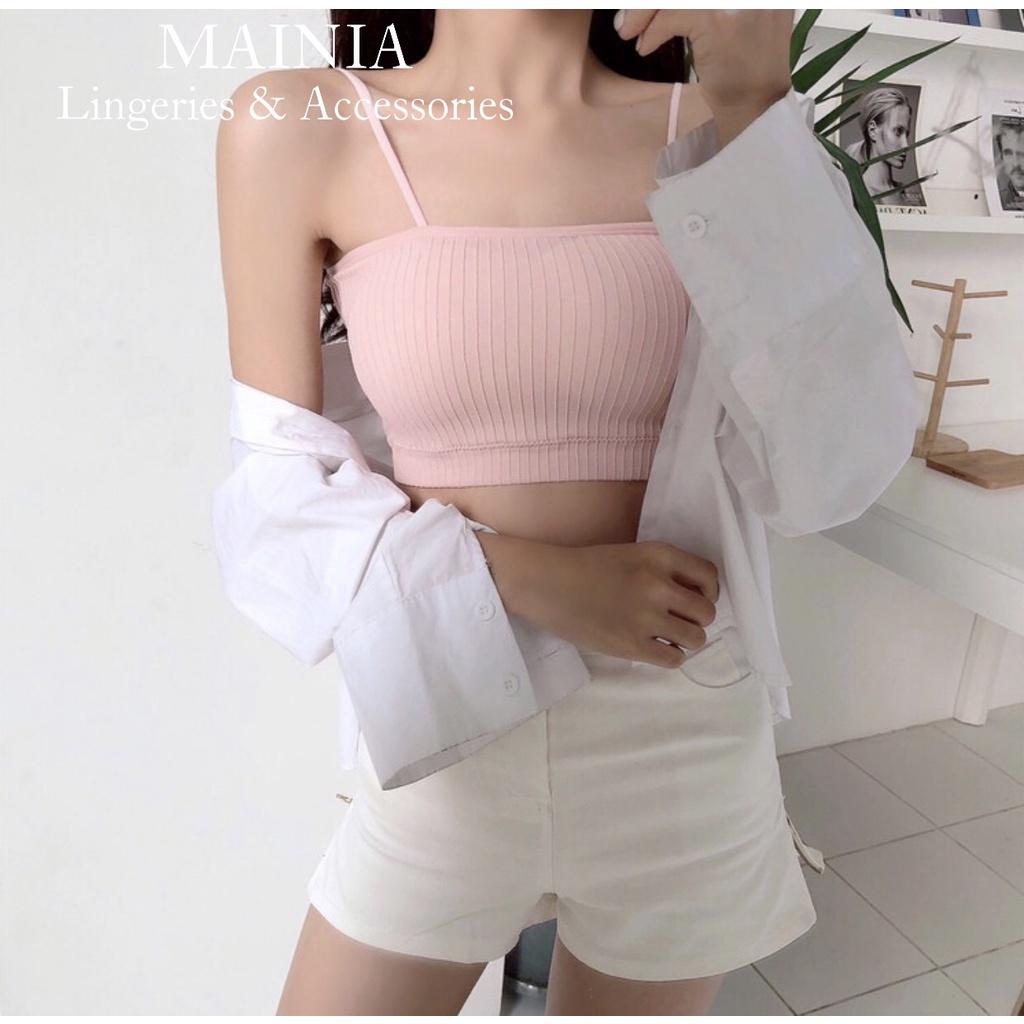Áo Lót Bra Quây Hai Dây Chất Cotton Co Giãn Mặc Cực Mát Thoải Mái Áo Tập Gym Yoga Loại 1 Mainia Shop