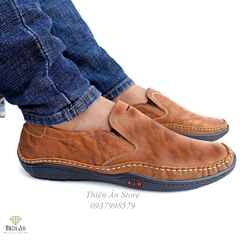 Giày nam da bò cao cấp, mẫu giày lười thiết kế trẻ trung năng động cực kỳ sang trọng dập vân chìm 3D cực đẹp-G81