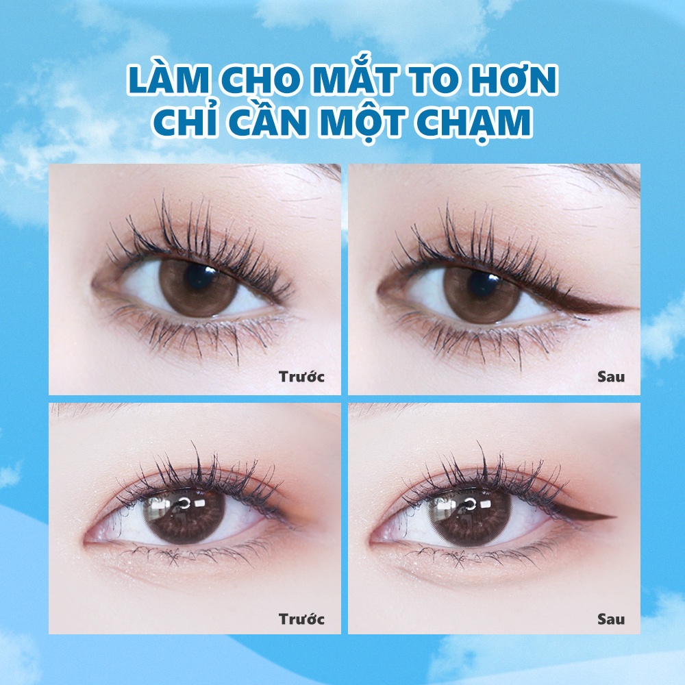 Bút chì kẻ mắt siêu mảnh 1.0mm O.TWO.O có 4 màu kháng nước đường kẻ mịn trang điểm mắt hiệu quả 13g