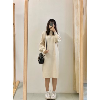 Váy len chất dày dáng dài