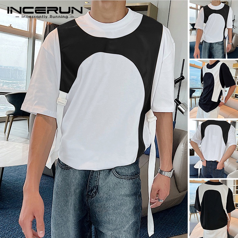 Áo thun tay ngắn INCERUN thời trang dành cho nam
