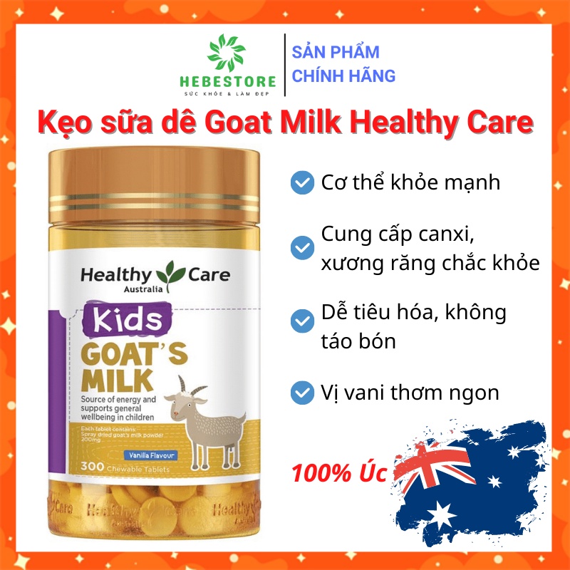 Sữa dê cô đặc Goat Milk Healthy Care Úc 300 viên hương vị Vani | WebRaoVat - webraovat.net.vn