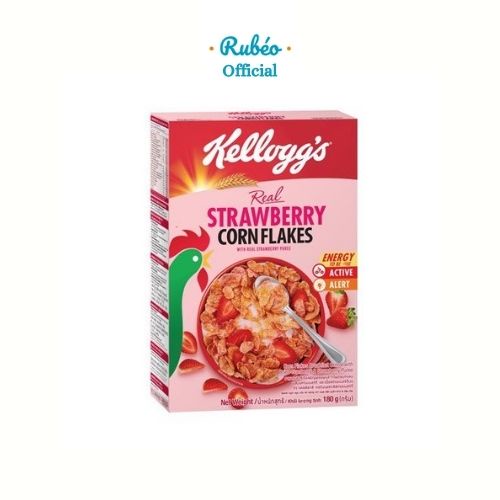 Bánh/Ngũ cốc ăn sáng Kellogg’s Strawberry Corn Flakes (vị Dâu) - Hộp 180g