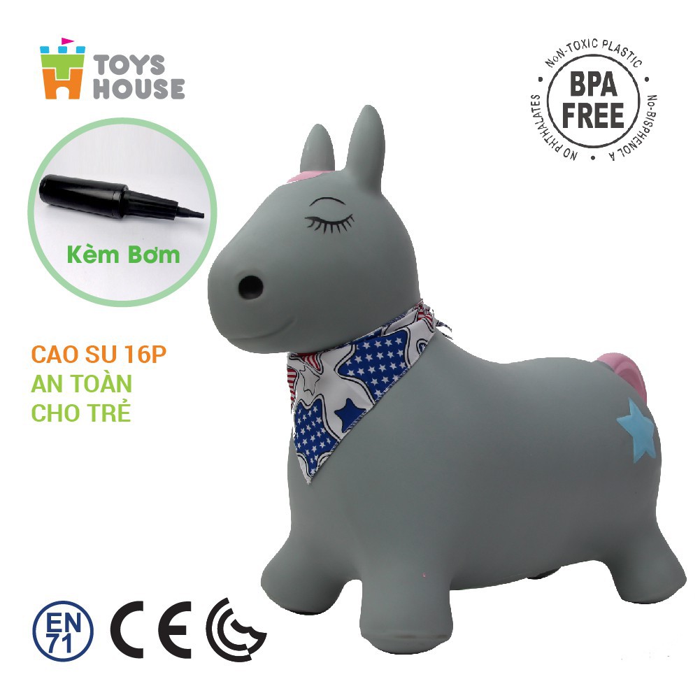 Thú nhún trẻ em bơm hơi cao cấp Toyshouse ( kèm bơm và hộp) - Xuất khẩu Mỹ (ASTM) và Châu Âu (EN71)