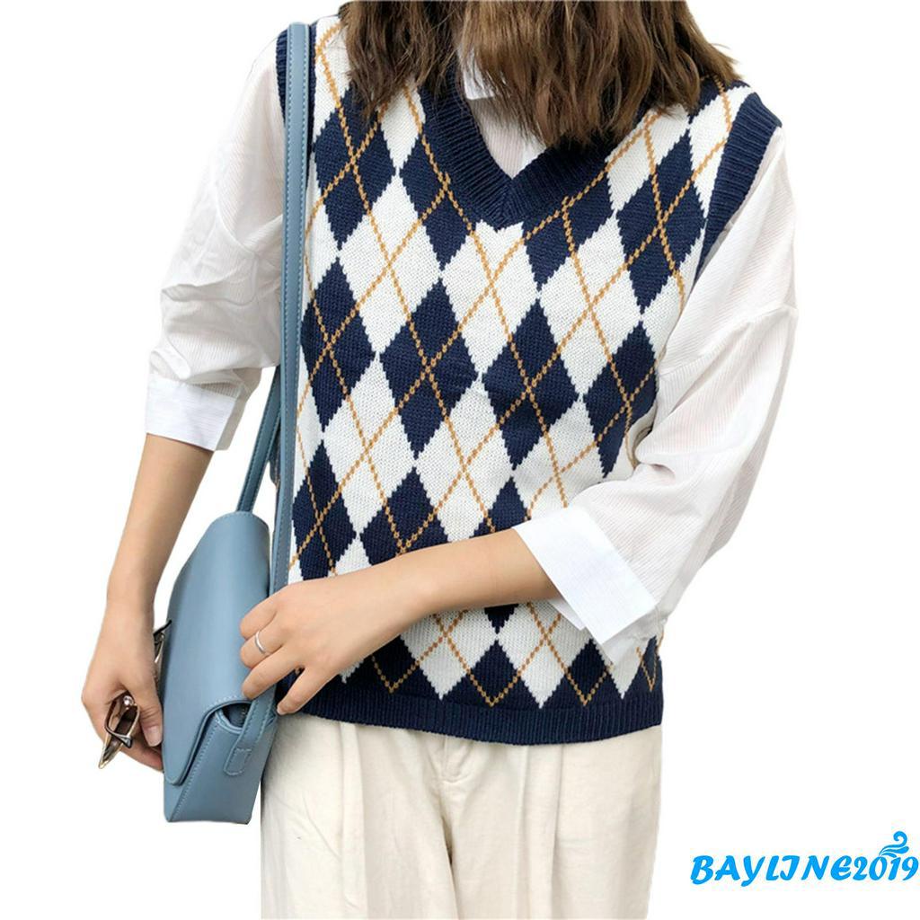 Áo sweater không tay cỗ chữ V phong cách thời trang quyến rũ