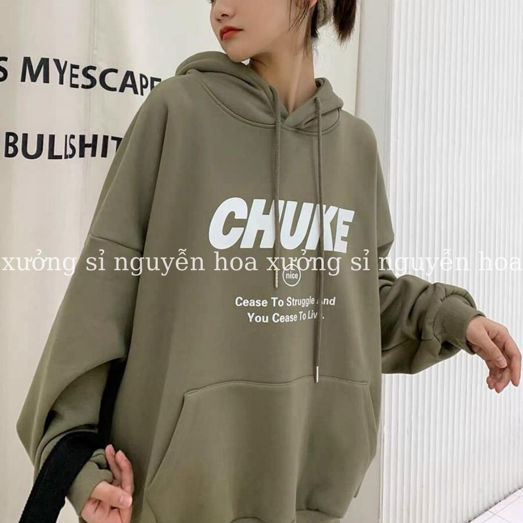áo hoodie nữ form rộng Chuke màu xanh lạ chất nỉ dày dặn siêu đẹp unisex nam nữ mặc đẹp Xưởng Sỉ nguyễn Hoa | BigBuy360 - bigbuy360.vn