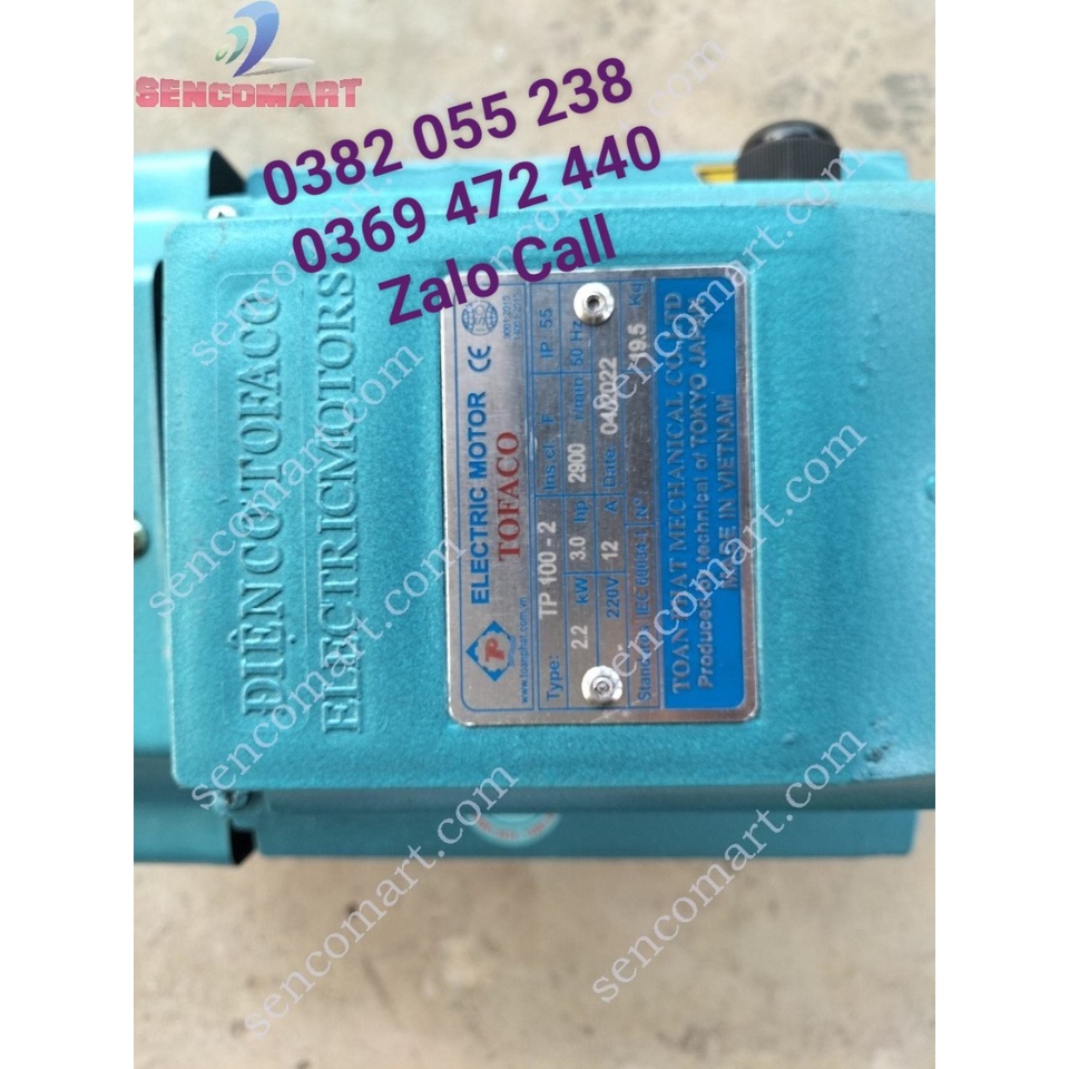 Động cơ motor điện 1 pha 220v 2,2kw 2900 vòng phút, 100% dây đồng, bảo hành 12 tháng