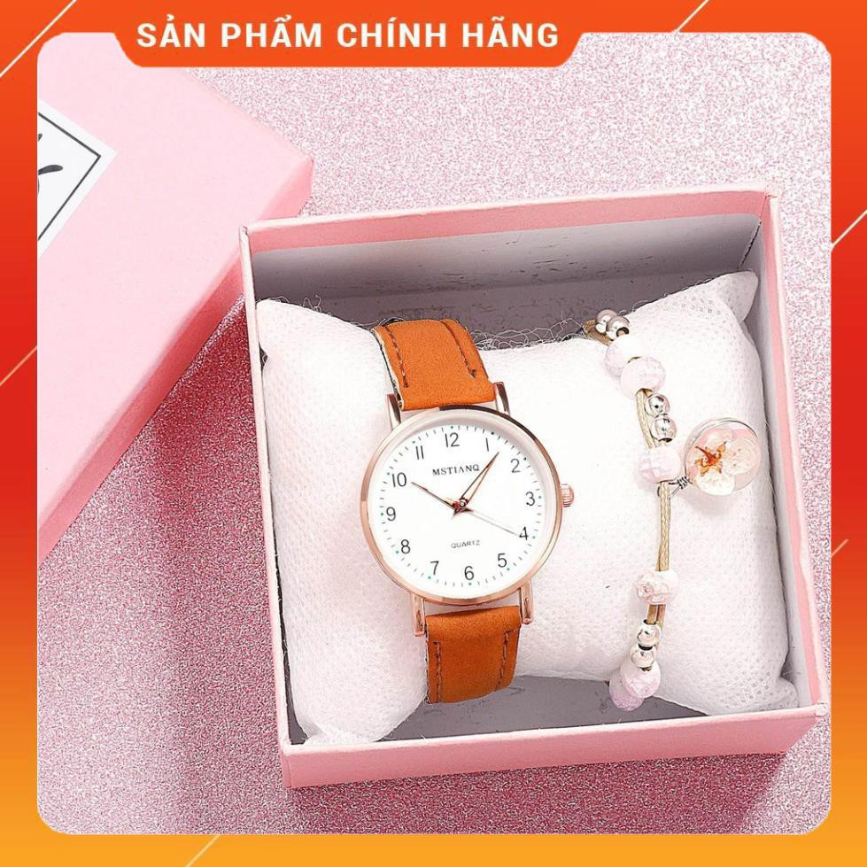 [Hàng Chính Hãng]  Đồng hồ nữ thời trang Mstianq ms09 dây da mềm êm tay, mặt số giờ cực đẹp [Uy tín về chất lượng] | BigBuy360 - bigbuy360.vn