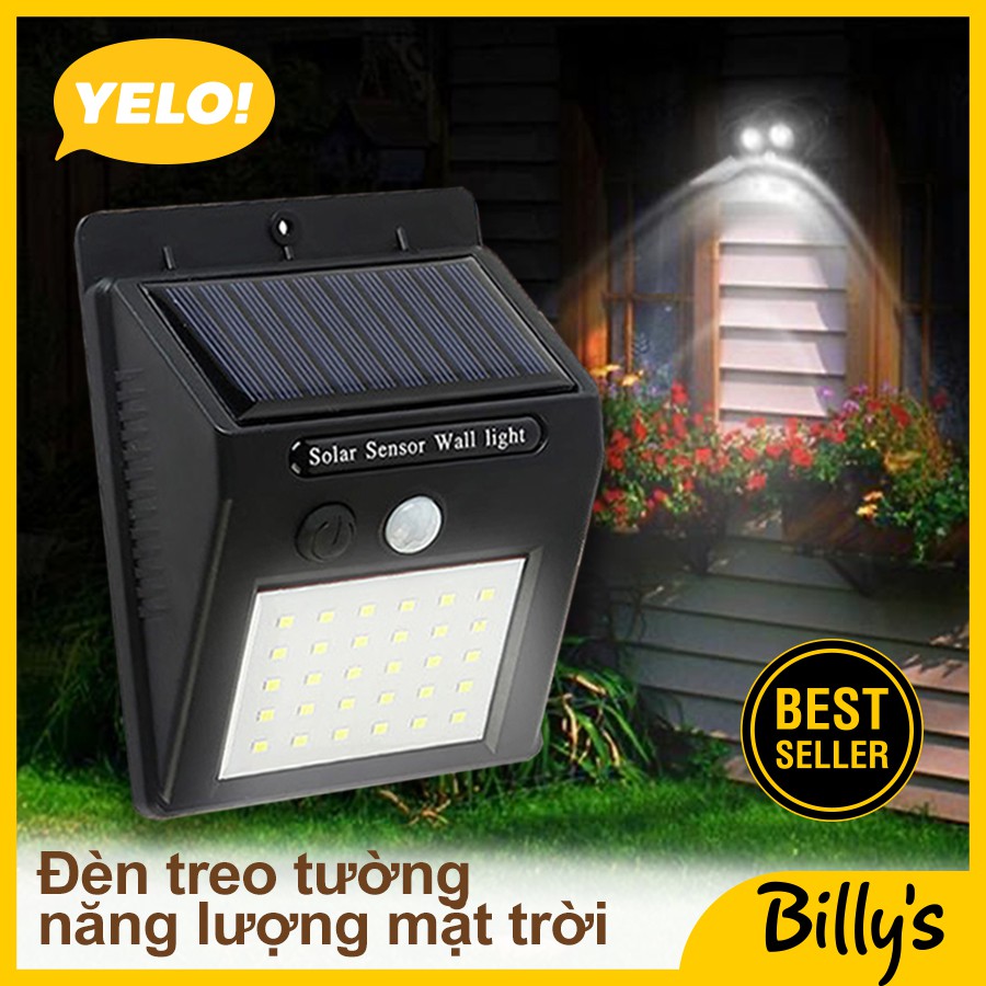 Billy's YELO！Đèn treo tường năng lượng mặt trời. Thích hợp sử dụng cho hộ gia đình treo trong vườn, hành lang