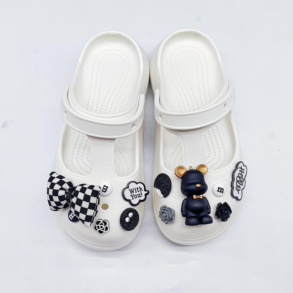 Dép sandal nữ, dép cross siêu êm kèm họa tiết nơ dễ thương MSP:2616hở- NƠ