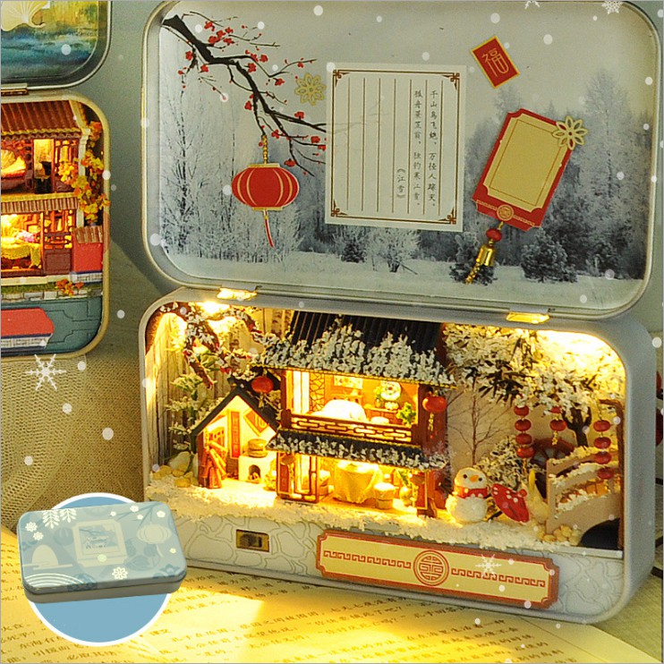 Mô hình nhà DIY Doll House Four-Hour Landscape Box TH5 - TH8 Kèm Bộ dụng cụ và Keo dán