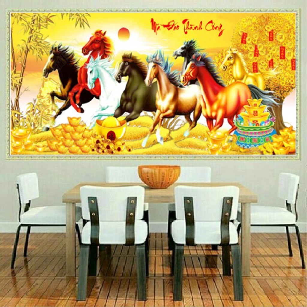 Tranh Đính ĐÁ MÃ ĐÁO THÀNH CÔNG KT:1m13 x 50cm