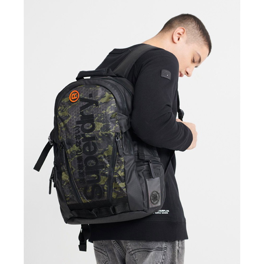 Balo laptop chống thấm nước Super.dry Camo Tarp Backpack SS20 Green Camo phiên bản mới Bảo Hành 2 năm