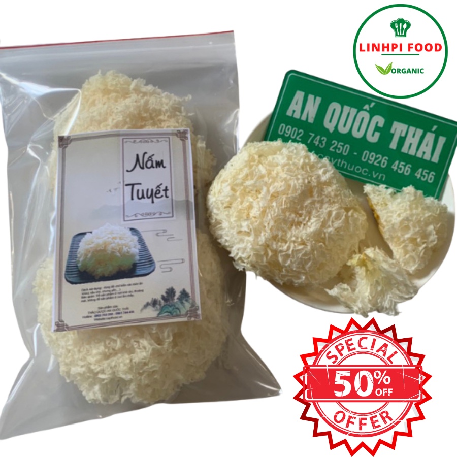 Nấm Tuyết Sạch (Ngân Nhĩ) 100gr Nguyên Bông To, Không Tẩy, Nấm Tuyết Nhĩ Nấu Chè, Hầm Súp, Làm Gỏi Cực Ngon