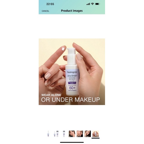 Tinh Chất Serum Chống Nắng Neutrogena Ultra Sheer® Moisturizing Face Serum SPF60+ Vitamin E