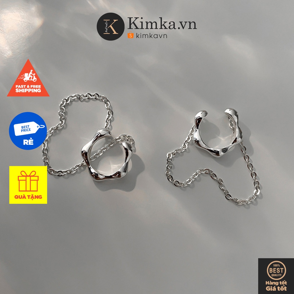 (055) Kẹp Vành Tai Tròn Kết Hợp Dây Đơn Nổi Bật Thanh Lịch ❣