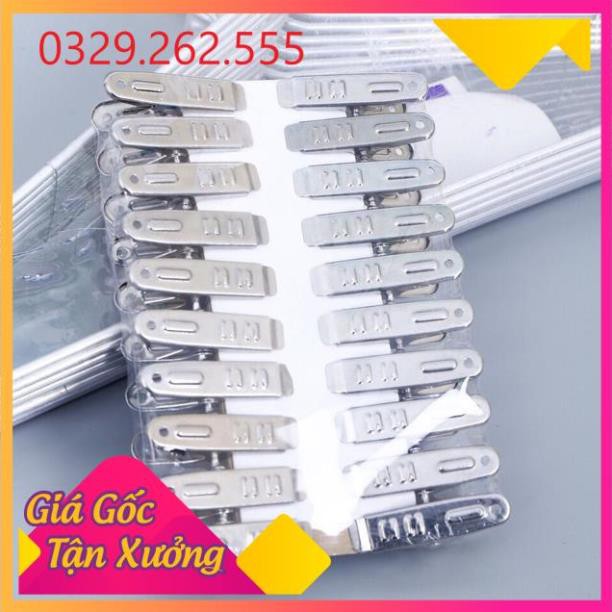 (Sale Khủng)  Vỉ 20 chiếc Kẹp Quần Áo Inox không rỉ cao cấp Giá Rẻ