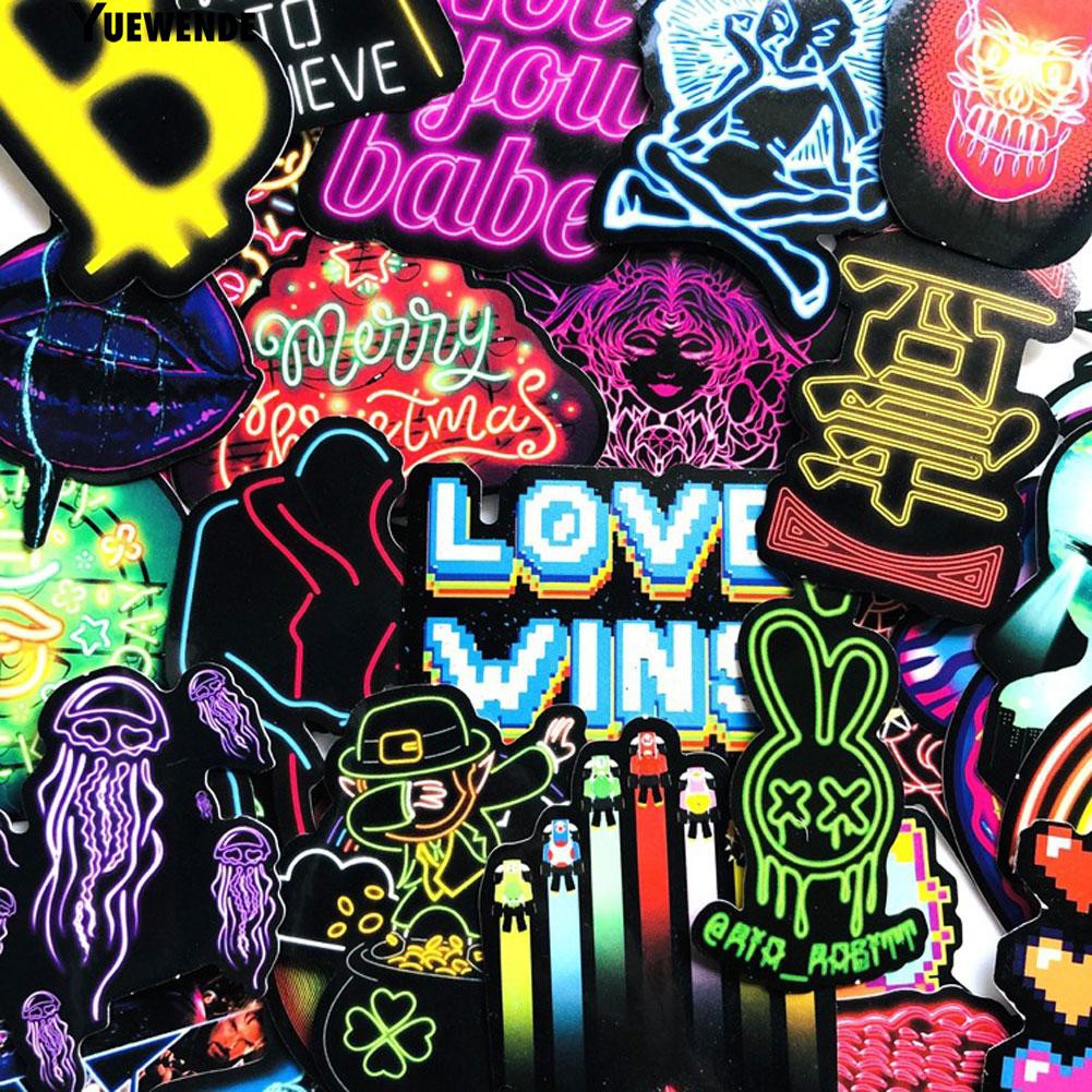 Bộ 60 sticker dán trang trí vali hình ván trượt