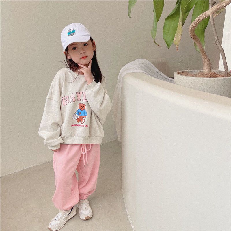 Bộ Đồ Thể Thao Cotton Phong Cách Hàn Nhật Mới 2022 Cho Bé Gái