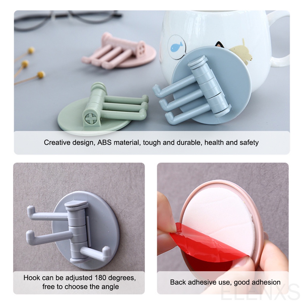 Set 5 móc treo đồ dán tường tự dính không đục lỗ có thể điều chỉnh cho nhà bếp