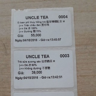 Tem nhãn dán ly cốc trà sữa ( Giấy in tem nhãn trà sữa )