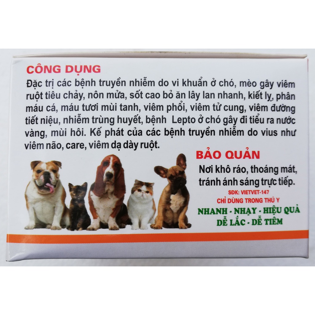 1 lọ AMOVET 20 LA 5ml Sản phẩm cao cấp dùng tốt cho chó, mèo