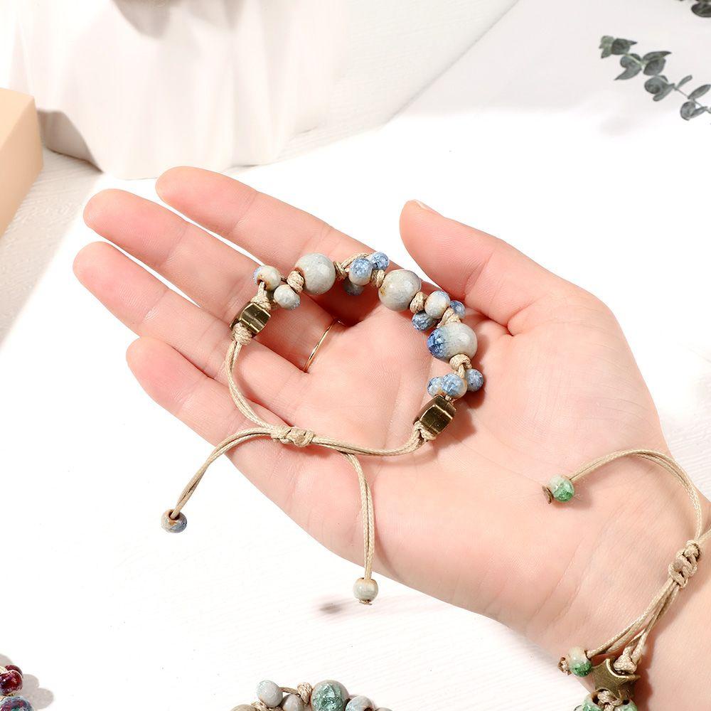 Vòng Tay Dây Bện Đính Hạt Phong Cách Retro