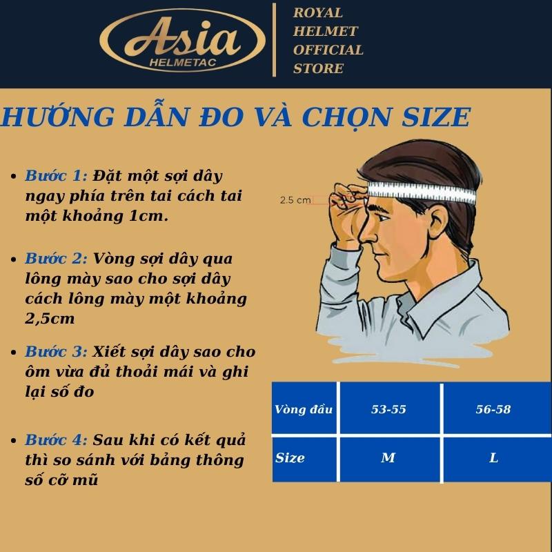 Mũ bảo hiểm 3/4 có kính Asia mt142k chính hãng, bảo hành 12 tháng, freeship toàn quốc