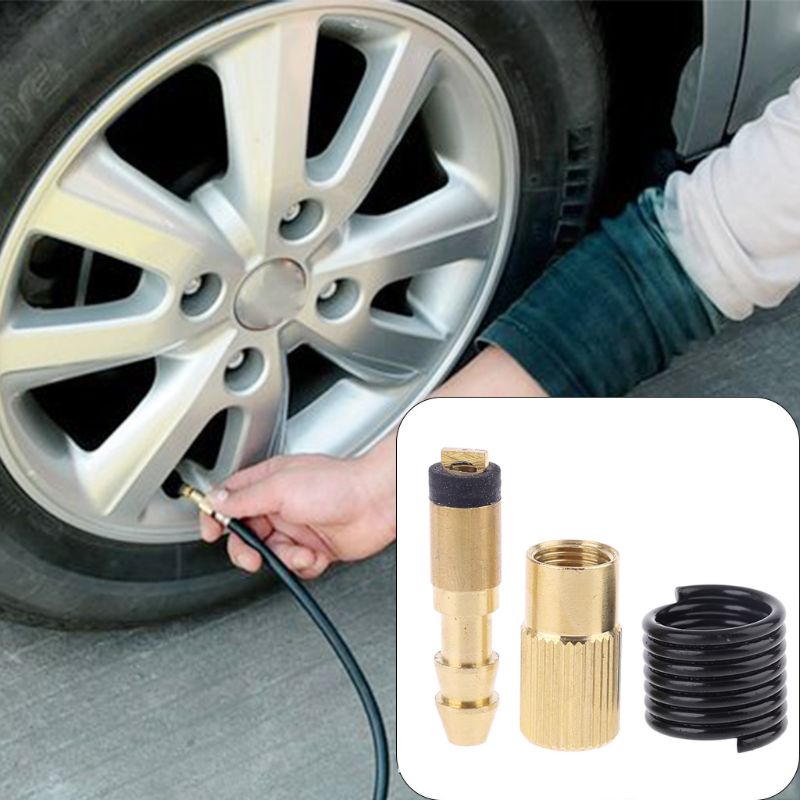 Đầu chuyển đổi súng bơm lốp xe nén khí tiêu chuẩn dạng vặn + đầu nối có ngạnh tiện lợi