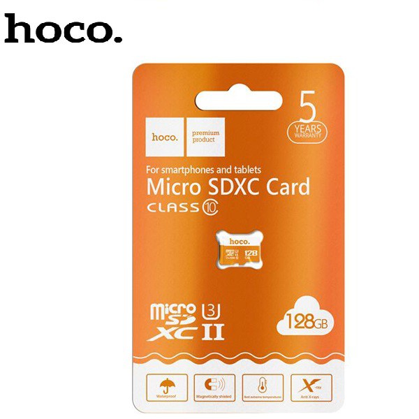 Thẻ nhớ Hoco 128GB TF micro-SD sở hữu chuẩn thẻ class 10 tốc độ thẻ nhớ truyền tải 10MB/s