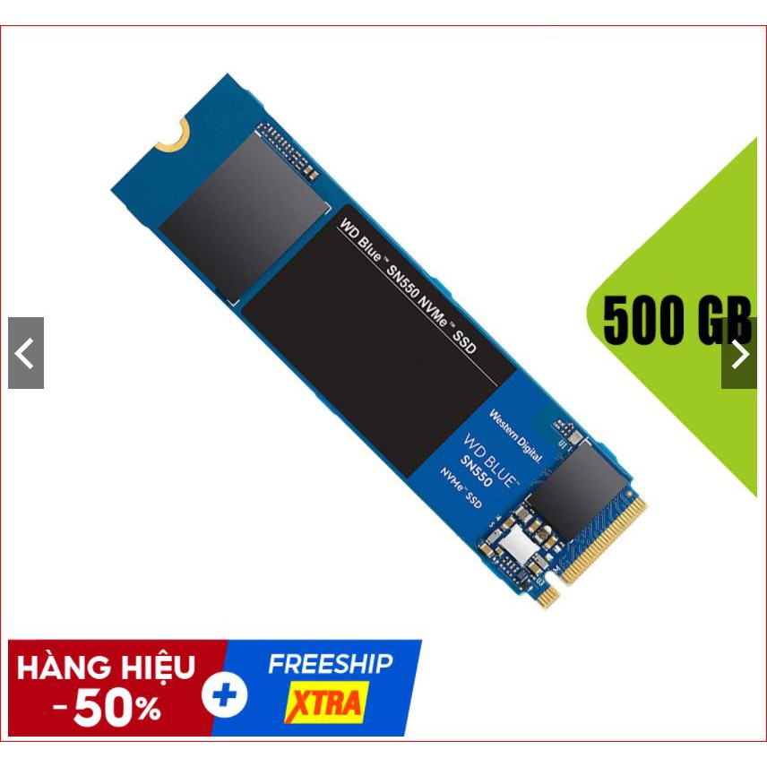 Ổ cứng SSD Western Digital Blue SN550 PCIe Gen3 x4 NVMe M.2 500GB WDS500G2B0C  BẢO HÀNH DÀI ~8-2025 SK 90-100% FULLBOX | BigBuy360 - bigbuy360.vn