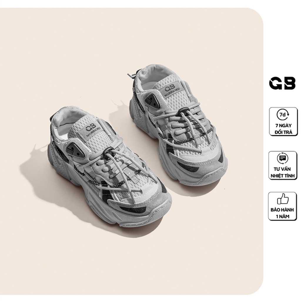 Giày Thể Thao Nữ Độn Đế Giày BOM Sneaker Tăng Chiều Cao Màu Đen Trắng Xám Phong Cách Ulzzang giayBOM GB Warriors B1062