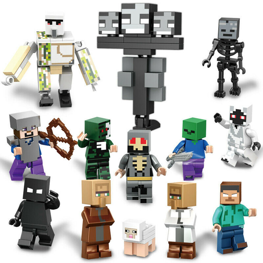 Bộ 13 mô hình lego lắp ráp nhân vật trong game Minecraft mini