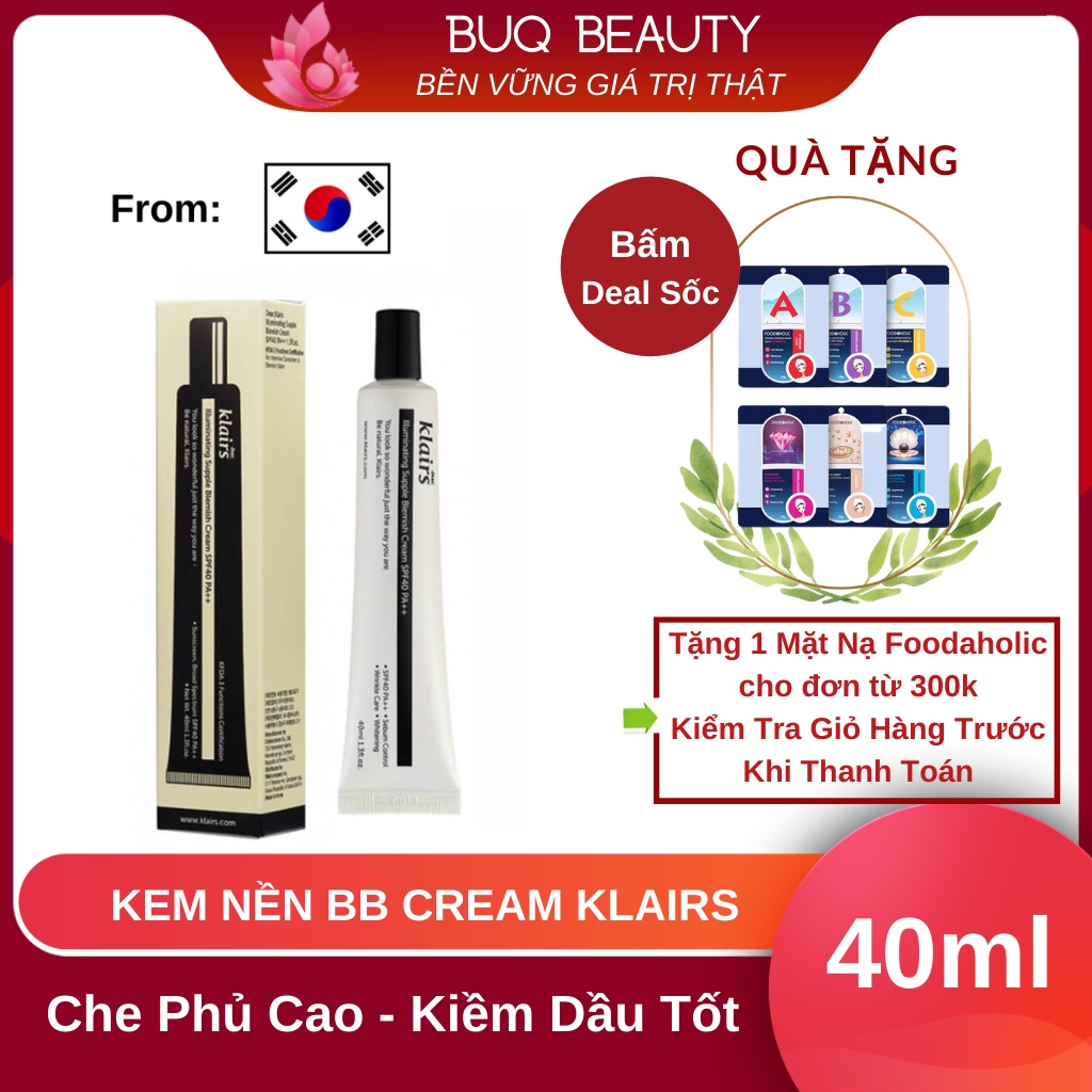 Kem nền BB Cream Klairs Illuminating Supple Blemish BB Cream Chính Hãng