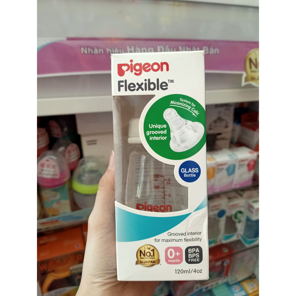 BÌNH SỮA THỦY TINH CỔ HẸP PIGEON 120ML