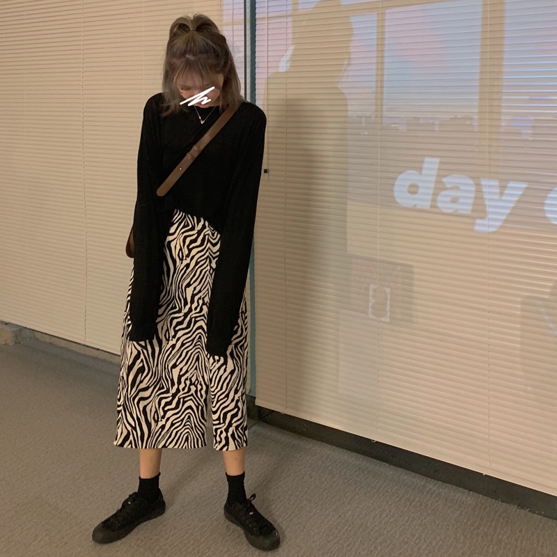 Chân váy dài dáng chữ a vải mỏng lưng cao họa tiết ngựa vằn thời trang 2021 cho nữ | BigBuy360 - bigbuy360.vn