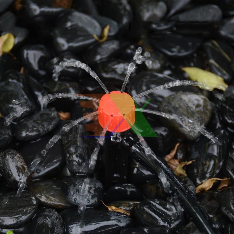 Bộ 200 Que cắm tưới 8 tia TM-609.13 + Khởi thủy 4/7mm, Que cắm nhỏ giọt 8 tia điều chỉnh lưu lượng, Béc 8 tia