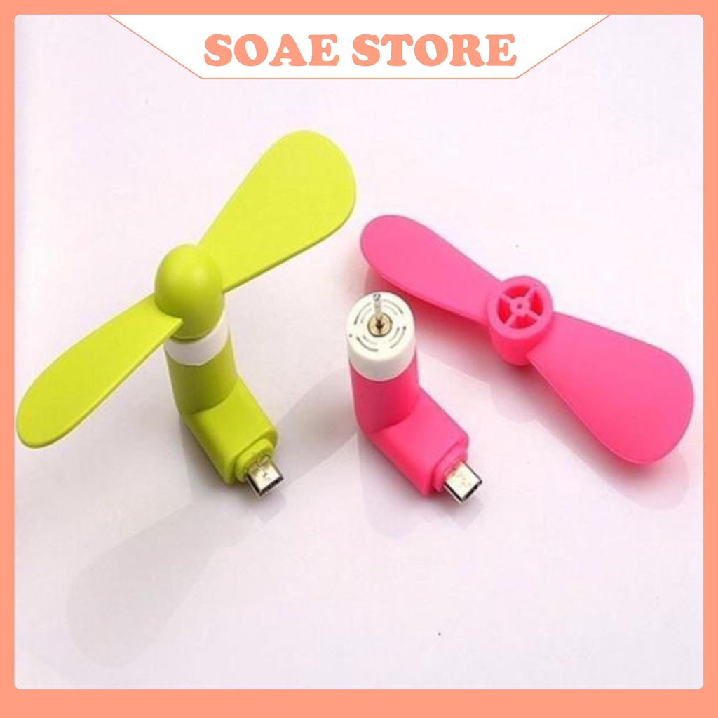 Quạt cắm điện thoại mini (chân micro)