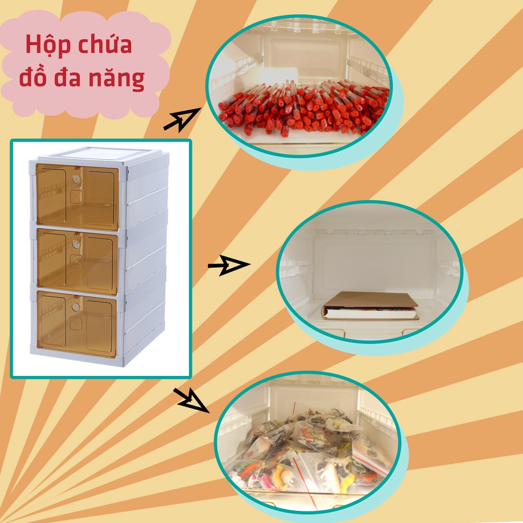 Hộp Chứa Đồ Lắp Ráp Bằng Nhựa Trong Suốt Màu Trắng Tiện Lợi Nắp Mở Nam Châm Chắc Chắn tpHCM Legaxi