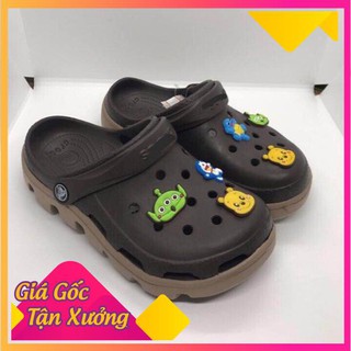 Dép sục màu nâu đậm đế nâu nhạt tặng kèm 12 sticker