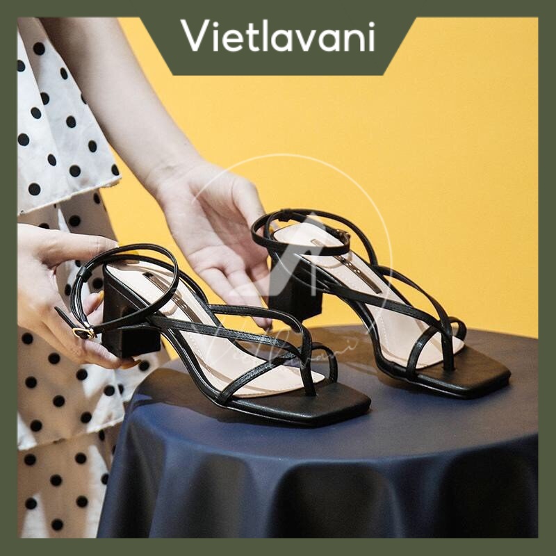 GIÀY SANDAL CAO GÓT MÃ S13 XỎ NGÓN 2 MÀU ĐEN VÀ TRẮNG VIETLAVANI ĐẸP BỀN CHUẨN XUẤT