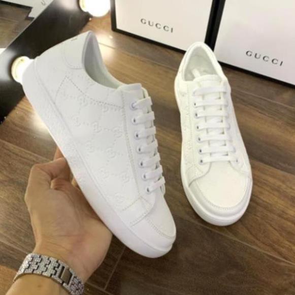Tết Sale XẢ | Bán Chạy | Giày gucci vân chìm màu trắng SẴN KHO Xịn Nhẩt NEW ✔️ . ^ ' < 🏊