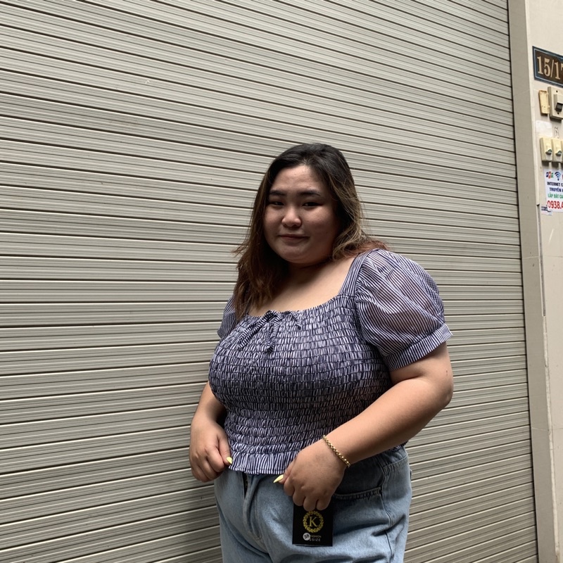 Áo croptop bigsize nữ 55-90kg,áo kiểu croptop bigsize tay ngắn AC07