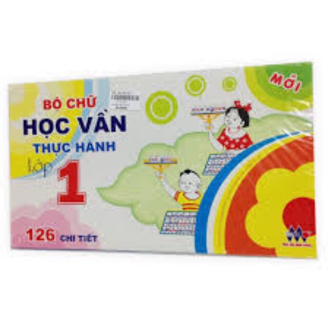 Bộ chữ học vần thực hành lớp 1 gồm 126 chi tiết