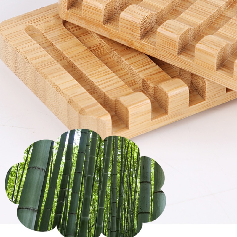 Set 2 Giá Đỡ Xà Phòng Bằng Tre Tự Nhiên Tiện Dụng