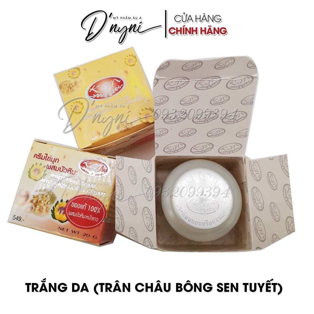 Kem KIM Dưỡng Trắng Da WHITENING PEARL AND SNOWLOTUS CREAM 20 g Thái Lan