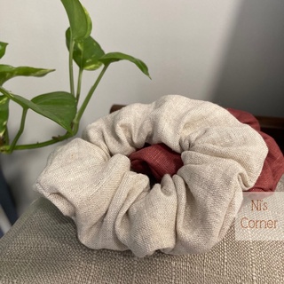 Scrunchie Cột tóc Linen màu Muối tiêu